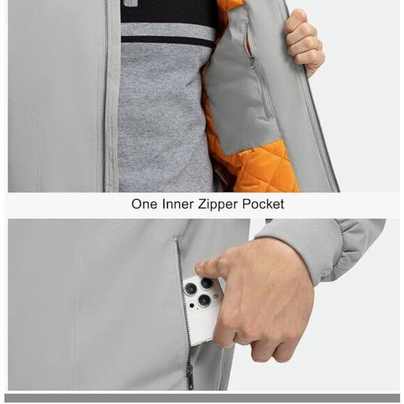 Men's Bomber Jacket Water Resistant Quilted Coat SIZE 3XL - Picture 5 of 6